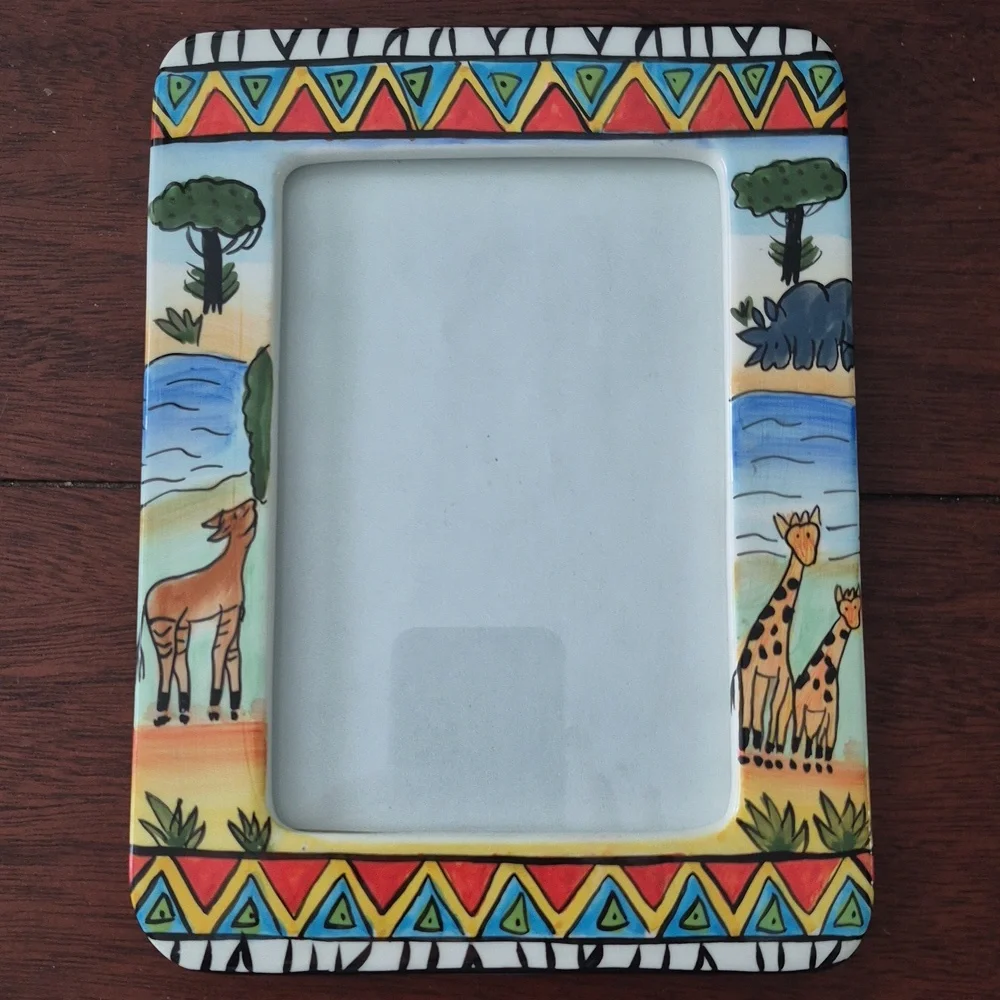 Zoo Safari Themed Picture Frame, Ceramic.